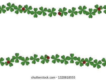 Ladybug and clover frame.
Design material.