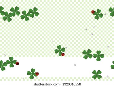Ladybug and clover frame.
Design material.