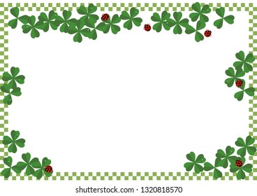 Ladybug and clover frame.
Design material.