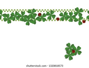 Ladybug and clover frame.
Design material.