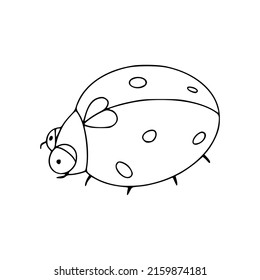 Ladybug Farbe handgezeichnet Symbol. Fliegende InsektenVektorgrafik einzeln auf weißem Hintergrund
