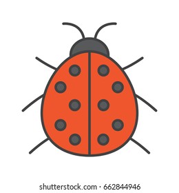 Ladybug color icon. Ladybird. Isolated vector illustration