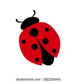 Ladybug colored icon. Flat graphic illustration. Cartoon shape of popular insect in black and red. Vector 10