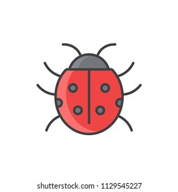 Ladybug colored line icon.