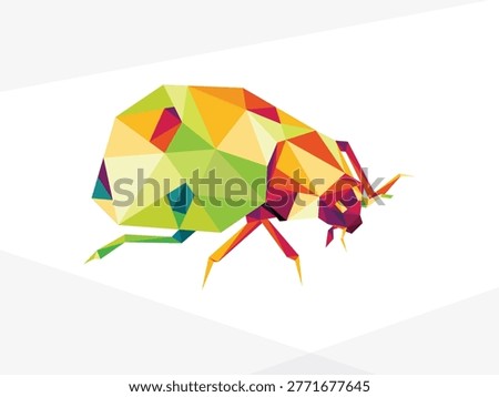 Ladybug Colorful polygonal low poly vector. Ladybug  Colorful Logo abstract. Ladybug  insect low poly illustration