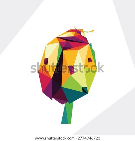 Ladybug colorful polygonal low poly vector. Colorful illustration of ladybug. Ladybug insect colorful logo for business