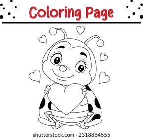 Ladybug coloring page. Outlined illustration of a ladybug. Vector.