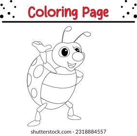 Ladybug coloring page. Outlined illustration of a ladybug. Vector.