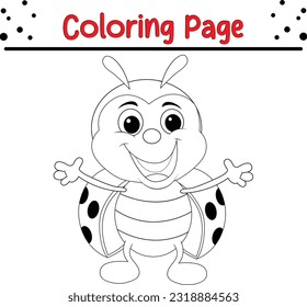 Página de coloreado de parásitos. Ilustración de una mariquita. Vector.