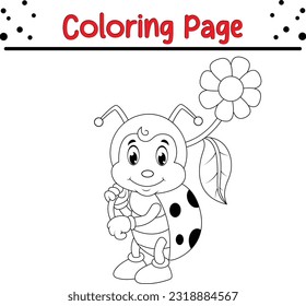 Ladybug coloring page. Outlined illustration of a ladybug. Vector.