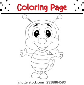 Ladybug coloring page. Outlined illustration of a ladybug. Vector.