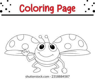 Ladybug coloring page. Outlined illustration of a ladybug. Vector.