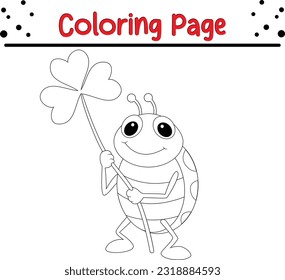 Página de coloreado de parásitos. Ilustración de una mariquita. Vector.