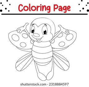 Ladybug coloring page. Outlined illustration of a ladybug. Vector.