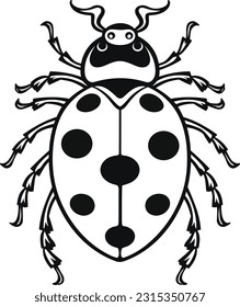 Ladybug, Farbbuch für Kinder, Vektorgrafik