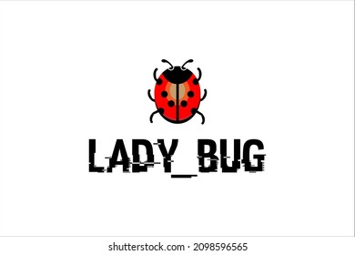Ladybug cute cartoon for bug solved technology and network security company logo icon ideas