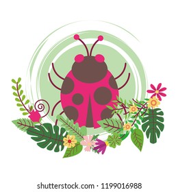 ladybug cute cartoon round icon