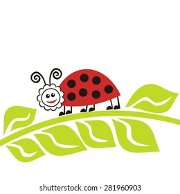 Ladybug cute cartoon vector illustration