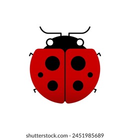 Ladybug cute character set. Red tiny ladybirds group. Vector isolated on white.