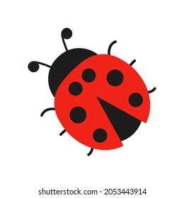 Ladybug cute icon. Ladybird insect character. Vector isolated on white	