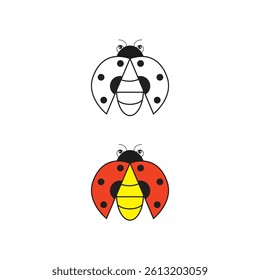 Ladybug cute simple clip art illustration