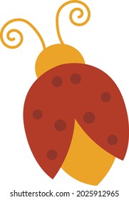 ladybug decorative element for autumn design