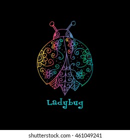 Ladybug. Decorative style.