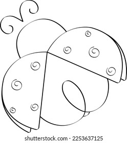 Ladybug design, ladybug vector illustration, continuous line ladybug. Insect vectors. Ladybird minimalist