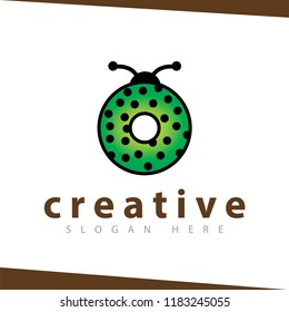 ladybug donuts logo icon vector template