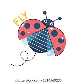 Ladybug doodle vector outline Sticker. EPS 10 file