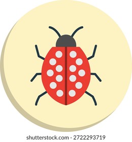 Ladybug Flat Circle Style Icon