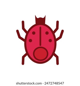 Ladybug flat color icon. Isolated on white background. illustration. Animal design elements in a flat style. Cartoon animals