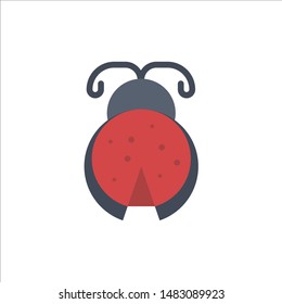 Ladybug Flat Color Icon. Vector icon.