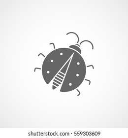 Ladybug Flat Icon On White Background