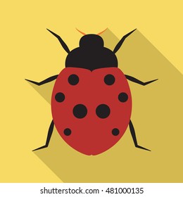 ladybug flat icon. You can be used ladybug icon for several purposes like: websites, UI, UX, print templates, promotional materials, info-graphics, web and mobile phone apps.