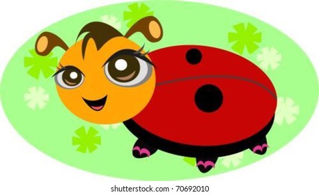 Ladybug with Flower Background