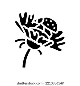 ladybug flower spring glyph icon vector. ladybug flower spring sign. isolated symbol illustration