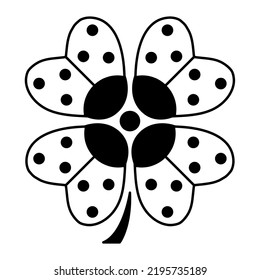 Ladybug four leaf clover vector illustration