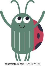 Ladybug geometric illustration isolated on background