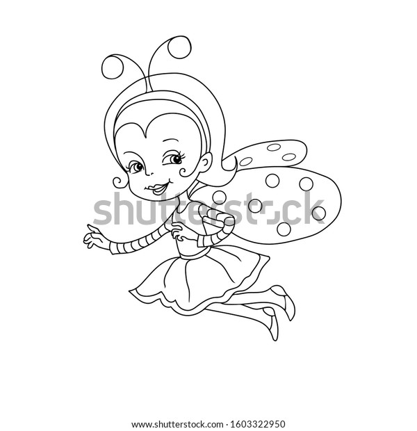 Download Ladybug Girl Flying Coloring Book Stock Vector Royalty Free 1603322950