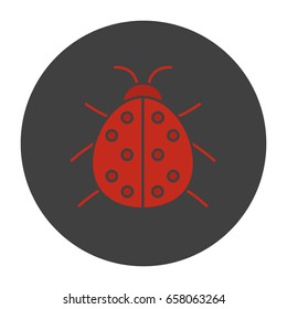 Ladybug glyph color icon. Ladybird. Silhouette symbol on black background. Negative space. Vector illustration