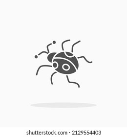 Ladybug glyph icon. Can be used for digital product, presentation, print design and more.