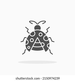 Ladybug glyph icon. Can be used for digital product, presentation, print design and more.