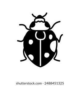 Icono de glifo de mariquita, Ilustración vectorial