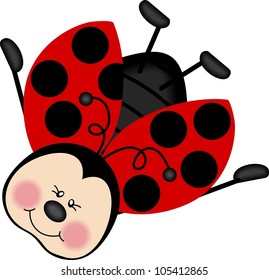 Ladybug Happy Flying
