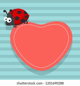 ladybug and heart for valentines day
