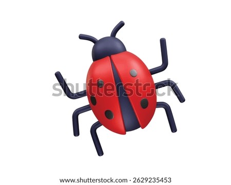 ladybug icon 3d rendering illustration. Bug 3D Icon Illustration render