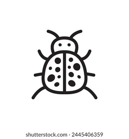 Ladybug icon. Bug flat sign design. Ladybug symbol pictogram. Pest insect UX UI icon. Parasite icon