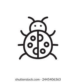 Ladybug icon. Bug flat sign design. Ladybug symbol pictogram. Pest insect UX UI icon. Parasite icon