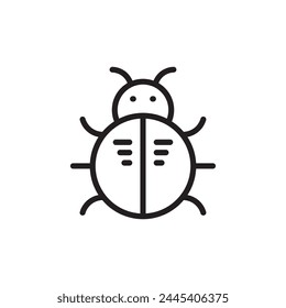 Ladybug icon. Bug flat sign design. Ladybug symbol pictogram. Pest insect UX UI icon. Parasite icon